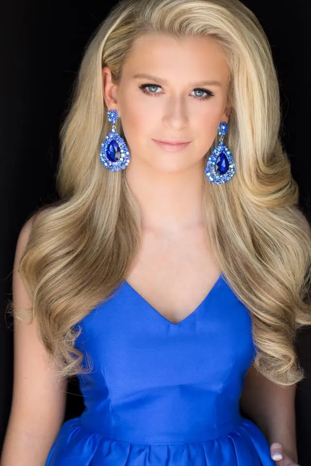 Sapphire Pageant Earrings with AB Stones | Royal Blue Chunky Pageant Earrings | H202-7