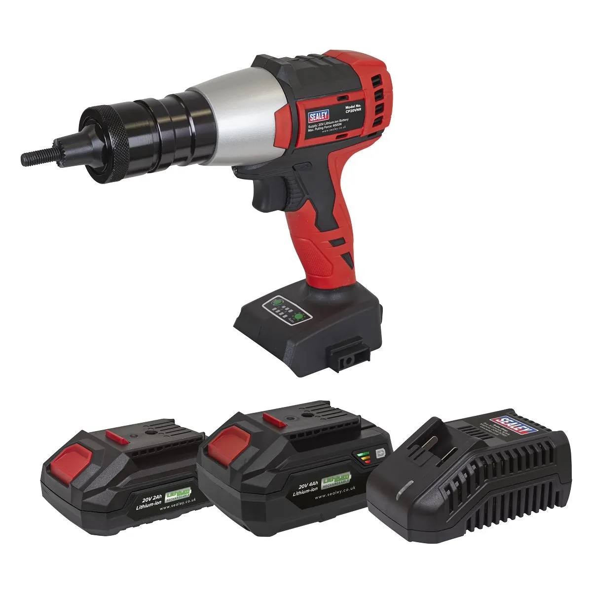 Sealey Brushless Cordless Nut Riveter 20V SV20 Series - 2 Batteries