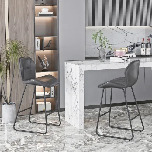 Set of 2 Leather Dining Chairs – Stylish & Comfortable