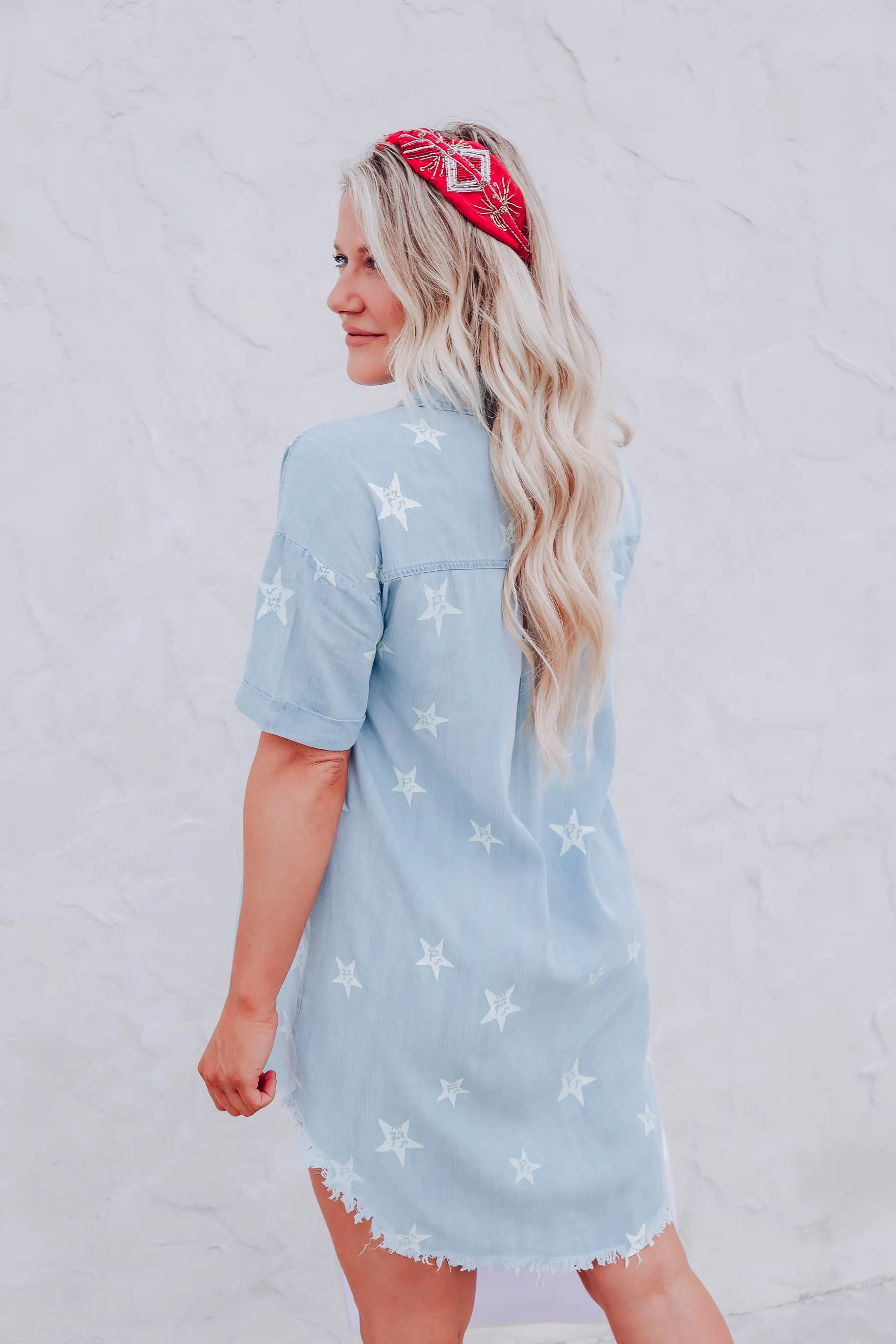 Shoot For The Stars Chambray Dress