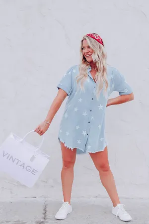 Shoot For The Stars Chambray Dress