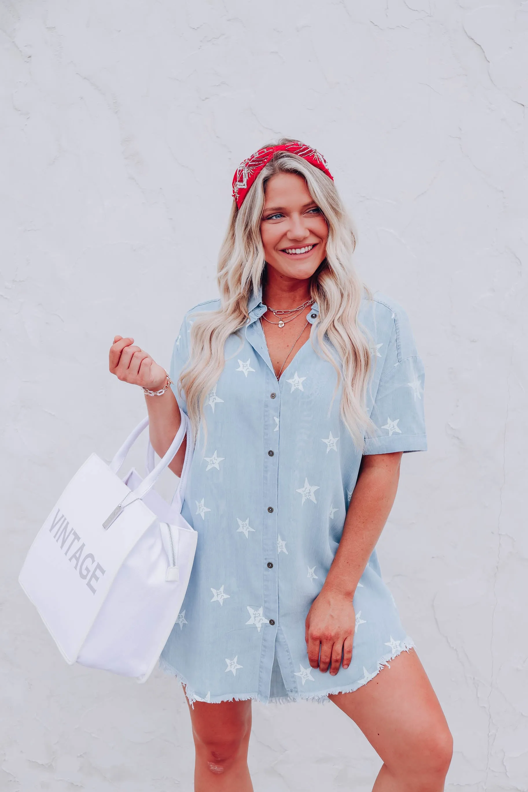 Shoot For The Stars Chambray Dress