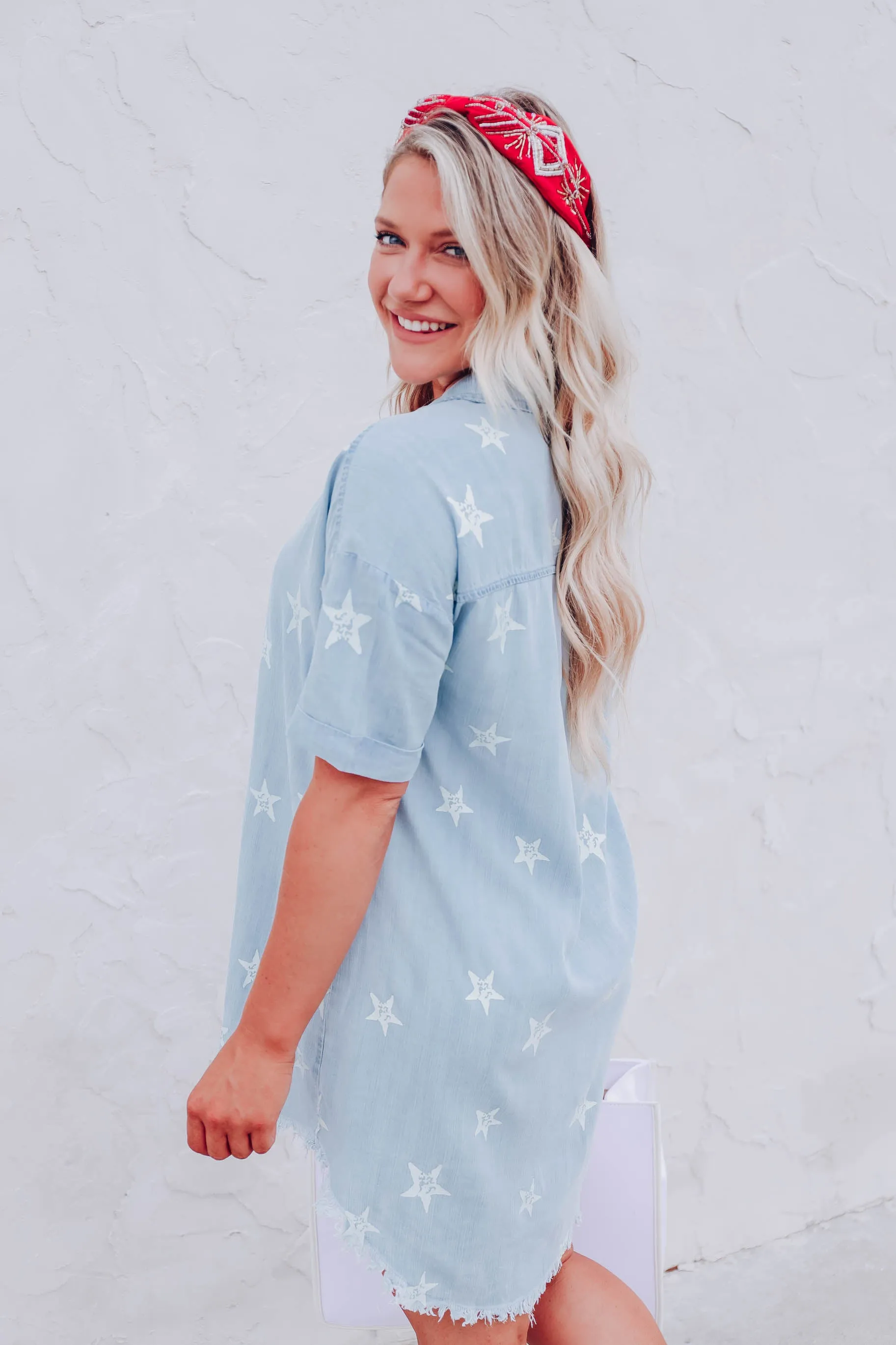 Shoot For The Stars Chambray Dress