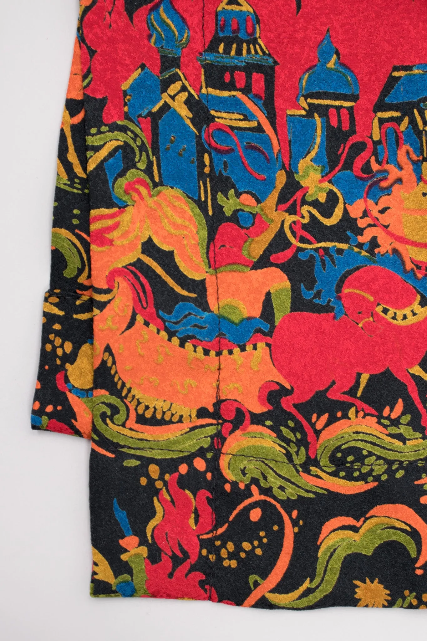 Silk Mongolian Print Dress