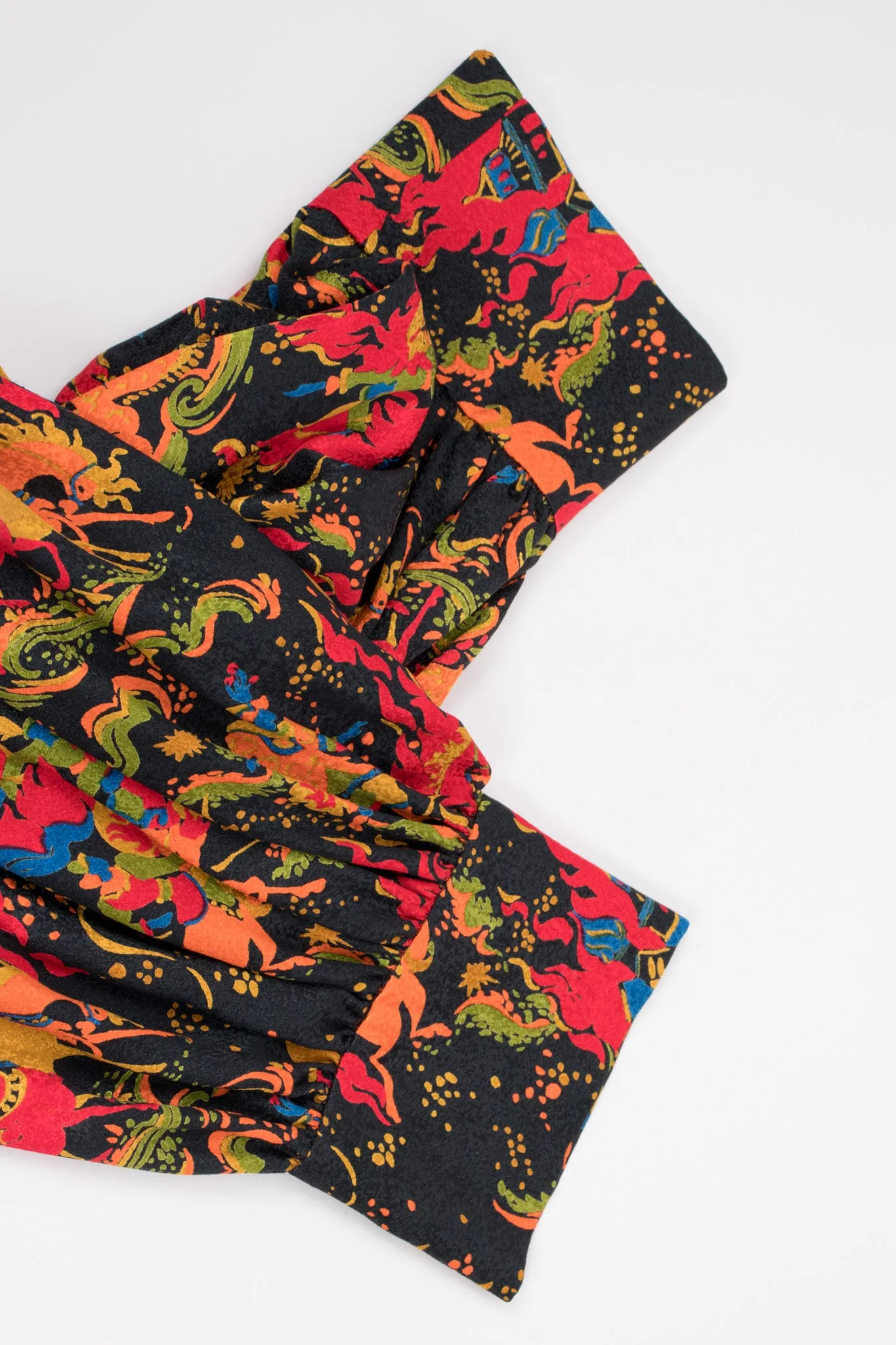 Silk Mongolian Print Dress