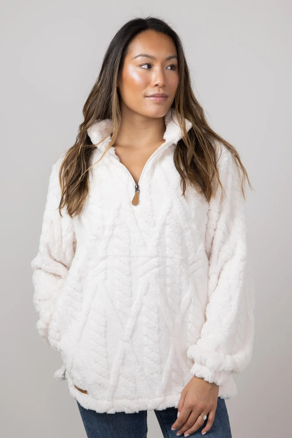 Simply Southern Kate Pullover for Women in Snow | PP-0224-PULL-KATE-SNOW