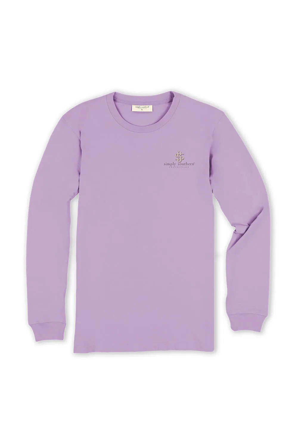 Simply Southern Plus Size Long Sleeve Impress T-Shirt for Women in Lilac | EXT-LS-IMPRESS-LILAC