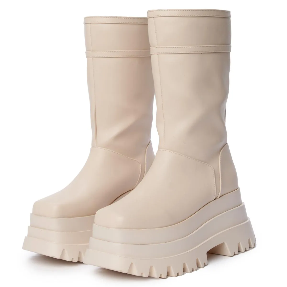 Sky High Nude Platform Boot