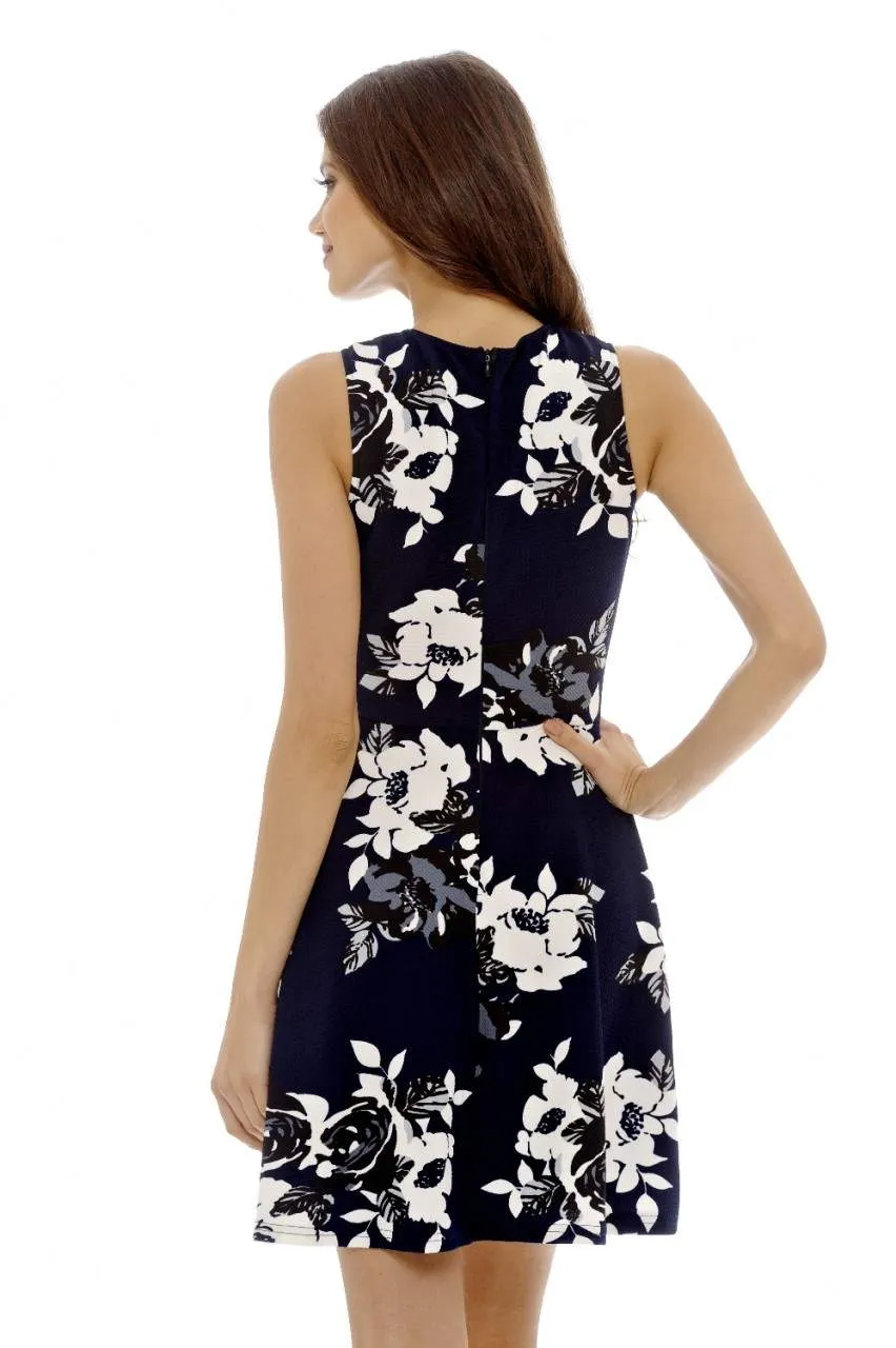 Sleeveless Floral Skater Mini