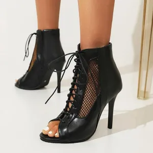 Small Size Peep High Heel Boots GS152