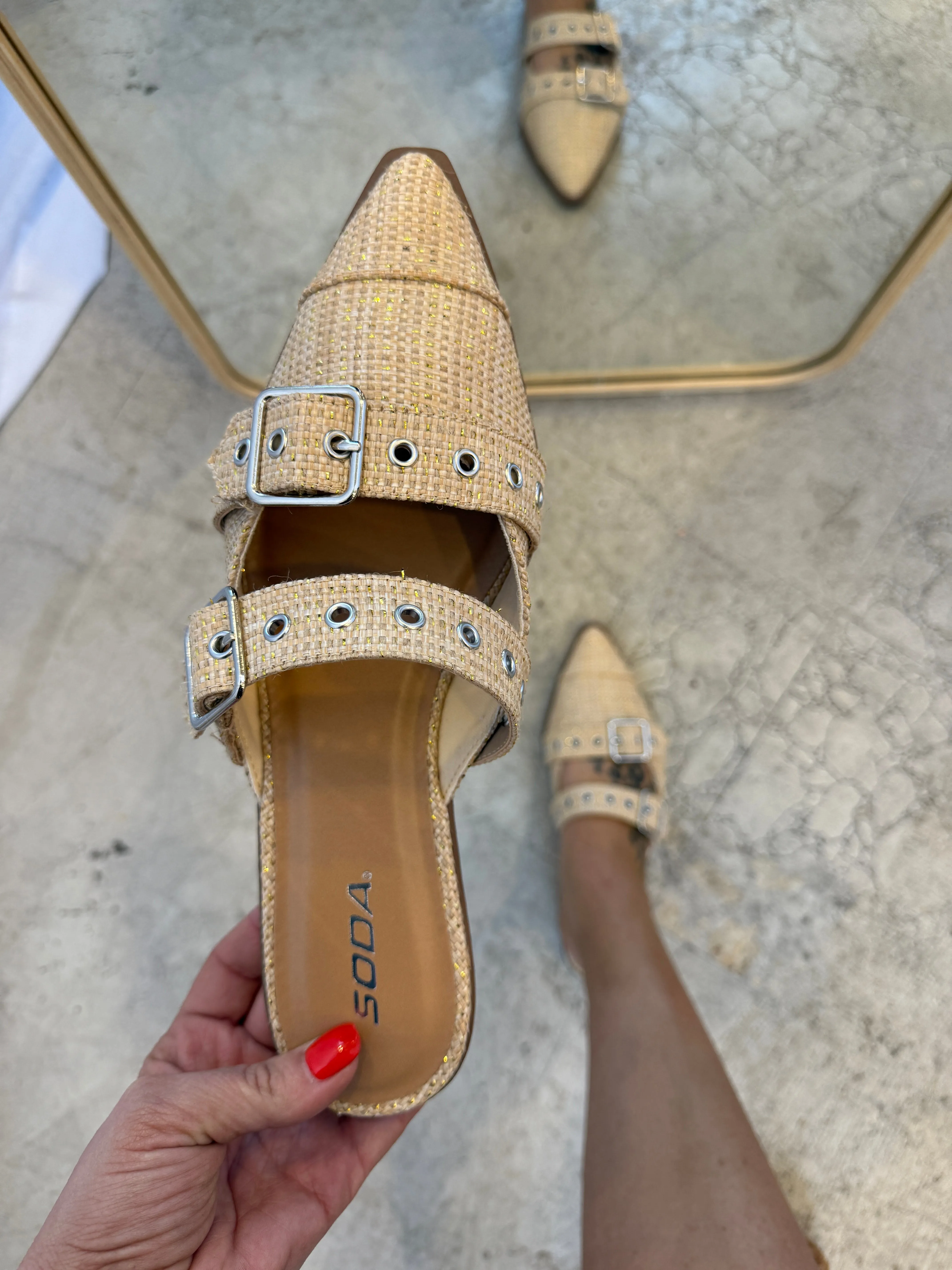 Soda Usual Raffia Mule