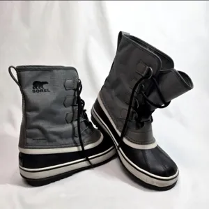 Sorel Womens Winter Sz 8.5 Carnival Waterproof Boot Gray Missing Faux Fur