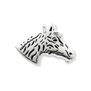 Sterling Silver Enameled Horse Head Pendant