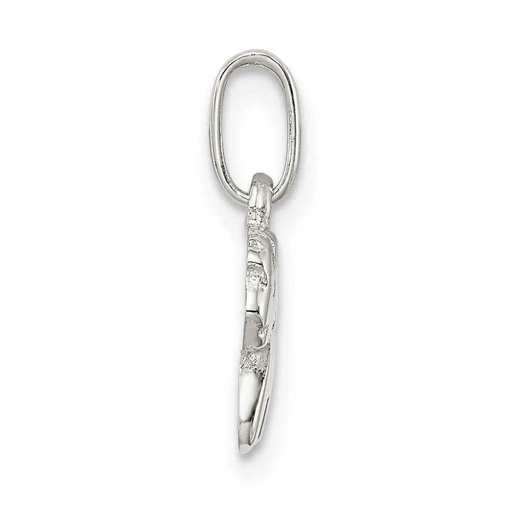 Sterling Silver RH Plated Child's Polished Pony Pendant