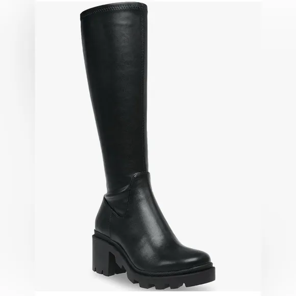 Steve Madden Black Women's Fashion Boots Vegan Leather Size 9
