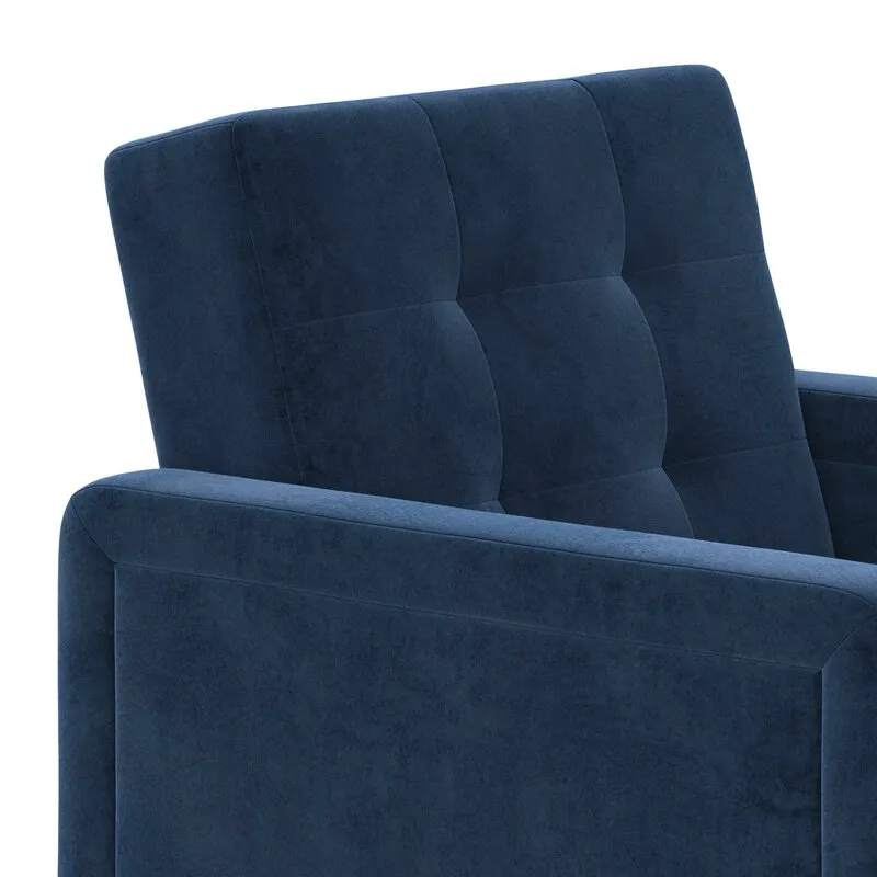 Super Comfortable Blue Velvet Ridenhour Armchair by Wrought Studio! Retails $556 