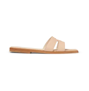 Tan Nappa Strap Slides
