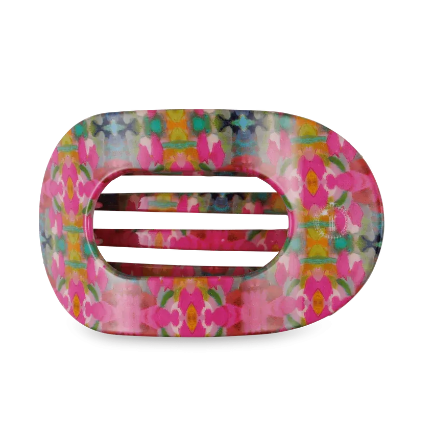 TELETIES | Large Flat Round Hair Clip {Fuchsia Dreams}