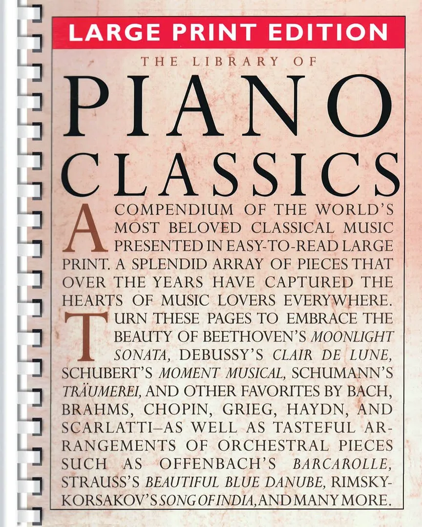 The Library of Piano Classics - Large Print Edition, Piano Solo