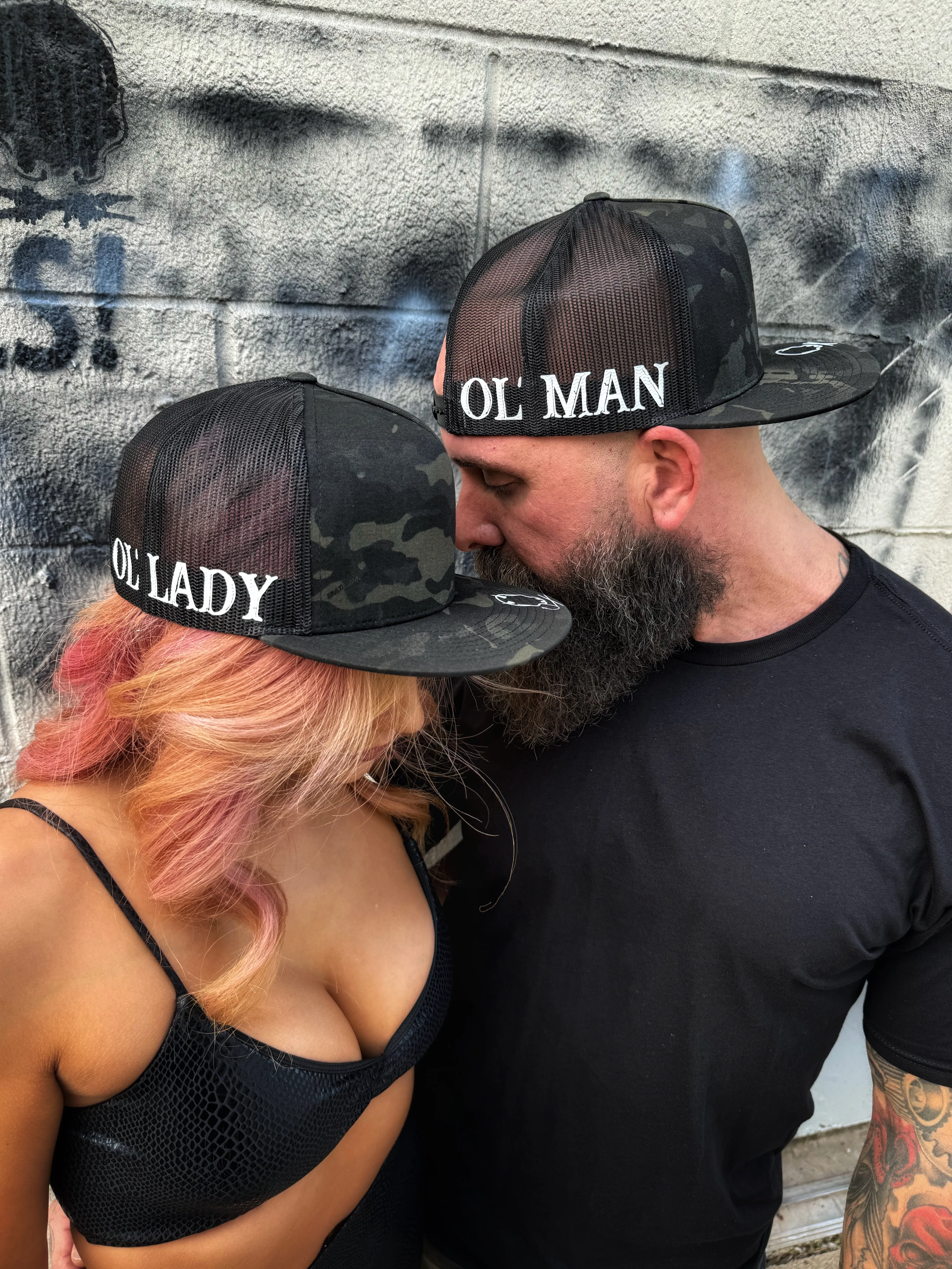 THE OUTLAW DUO SIDE STYLE BLACK CAMO HAT