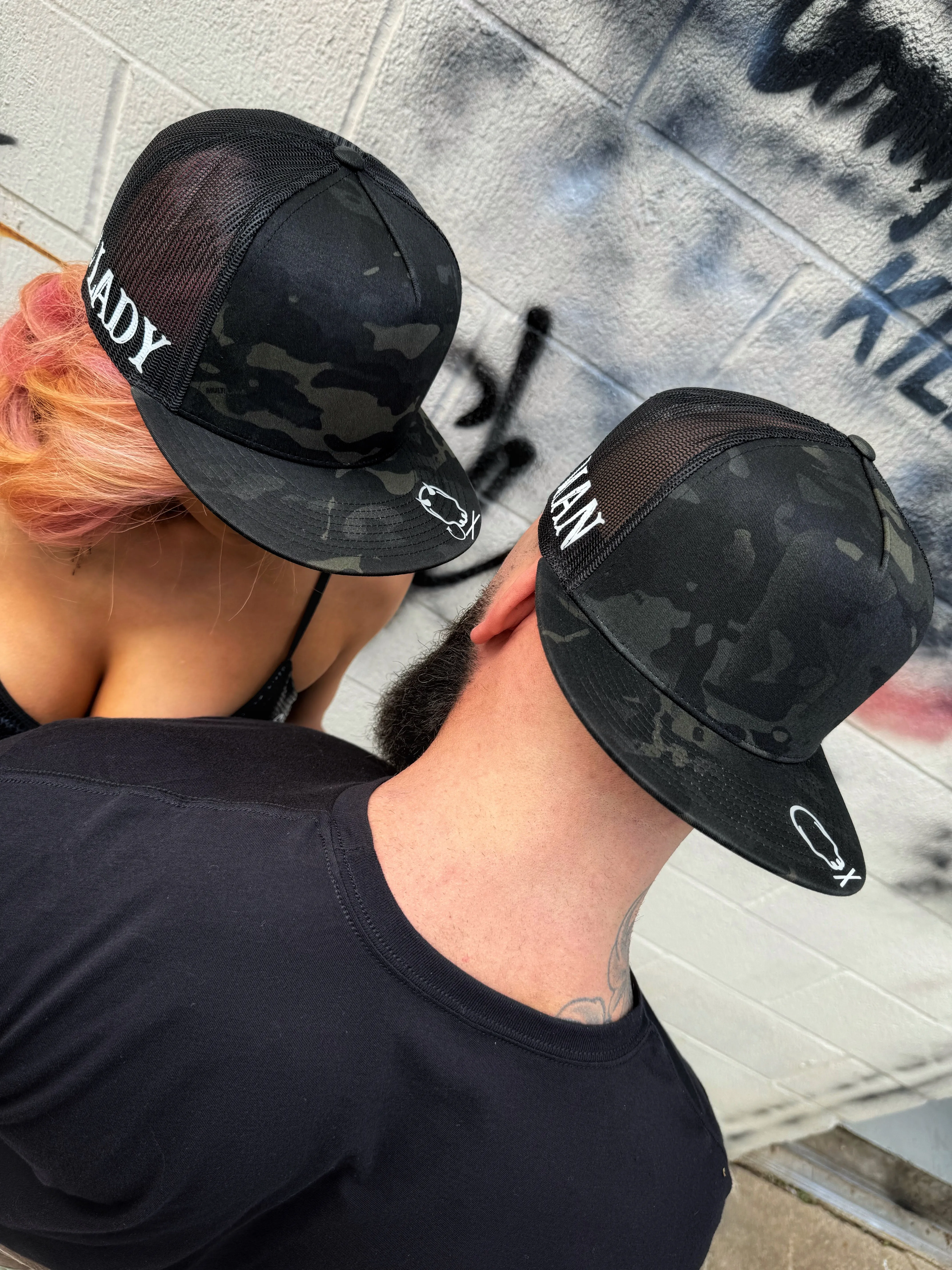 THE OUTLAW DUO SIDE STYLE BLACK CAMO HAT