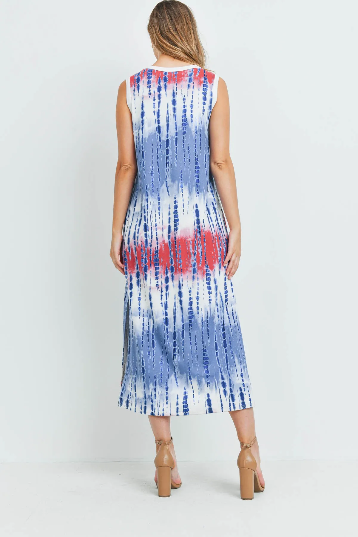 Tie Dye Tank Dress with Side Slit