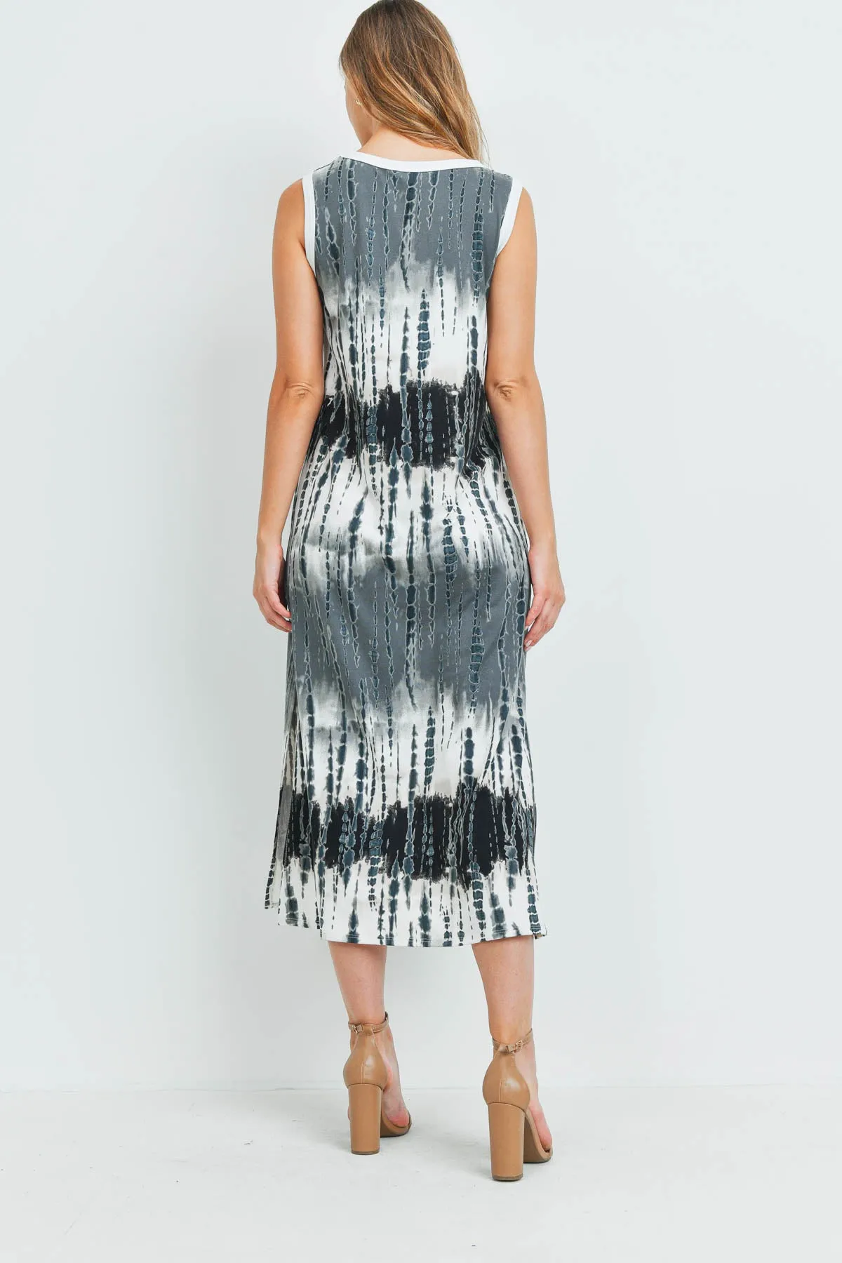 Tie Dye Tank Dress with Side Slit