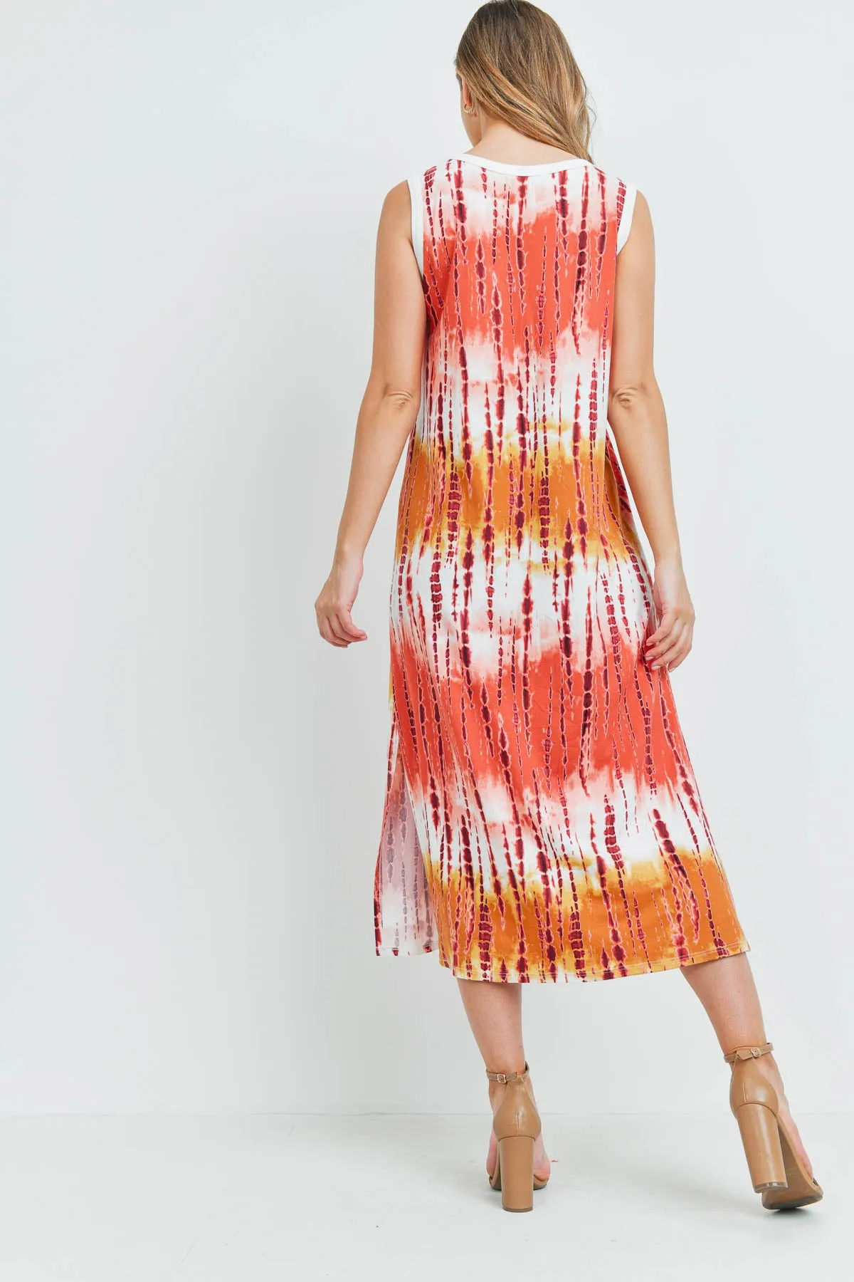 Tie Dye Tank Dress with Side Slit