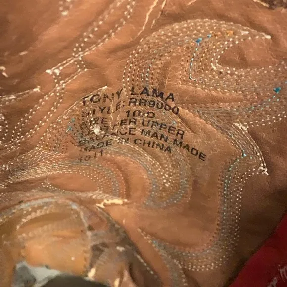 Tony Lama Size 10.5 Brown Cowboy Boots