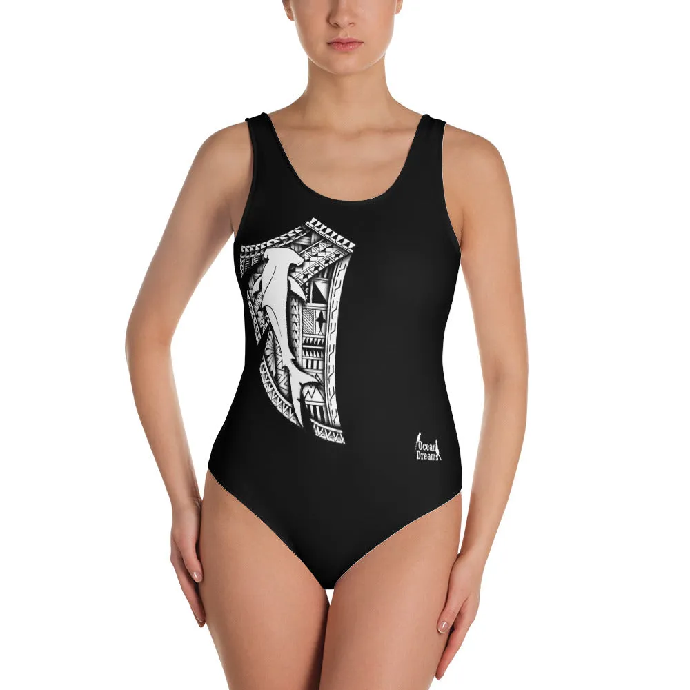 Tribal Hammerhead Leo Pugram One-Piece Swimsuit