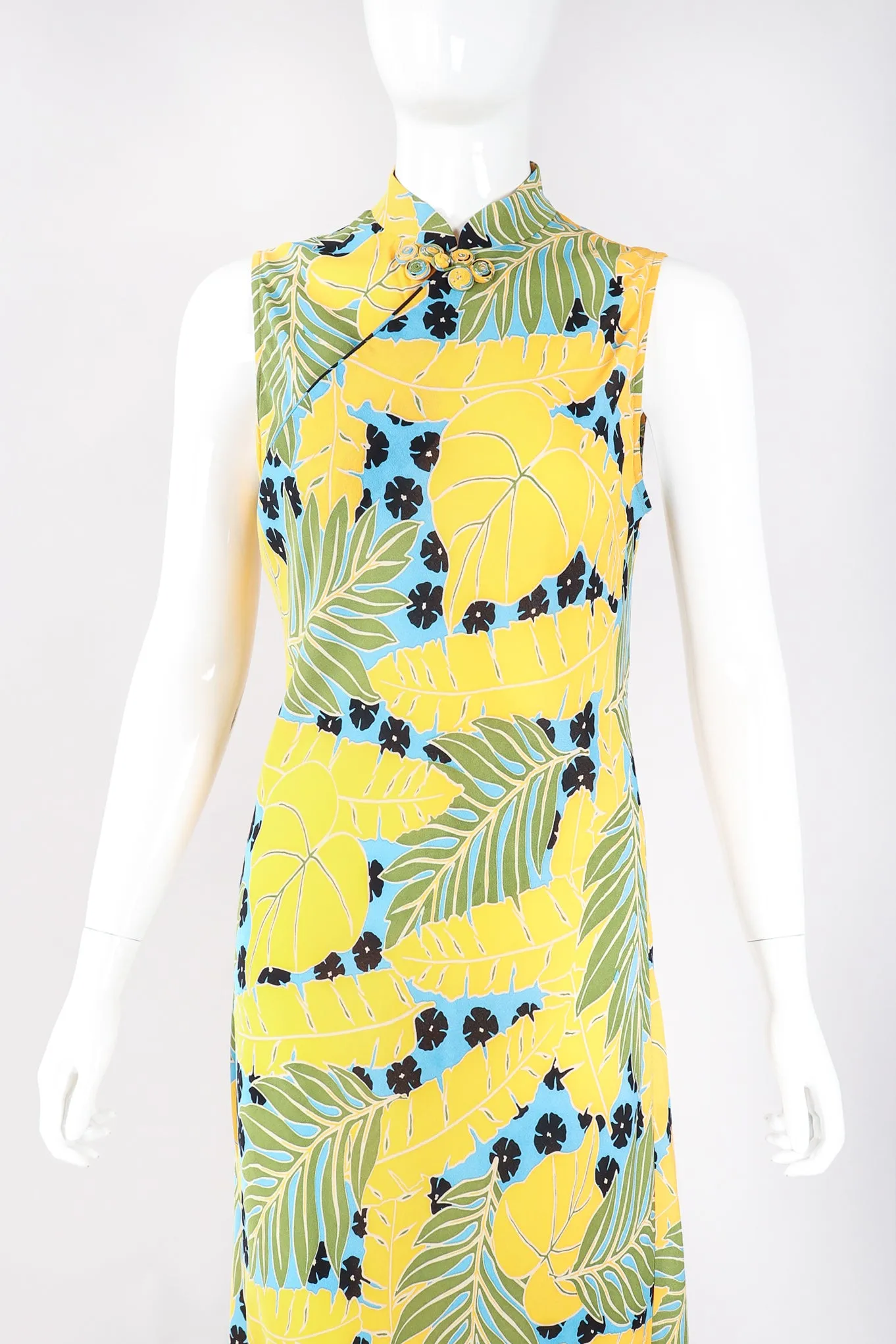 Tropical Cheongsam Shift Dress