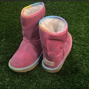 Ugg boots size 12 girls, pink rainbow