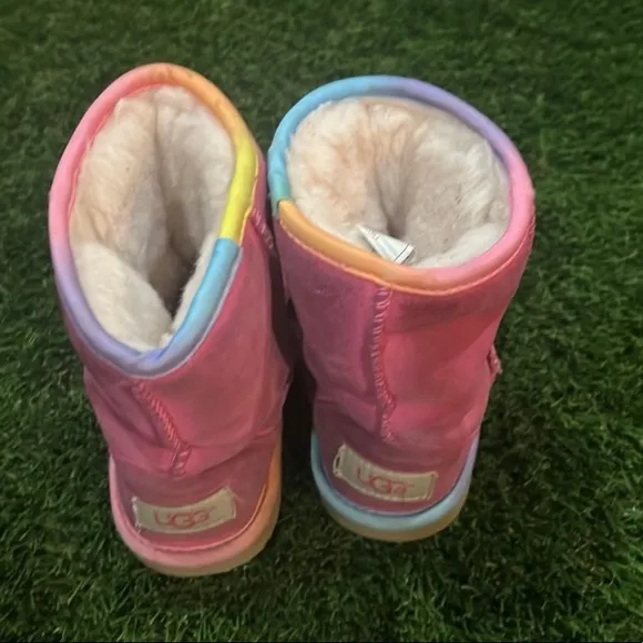 Ugg boots size 12 girls, pink rainbow