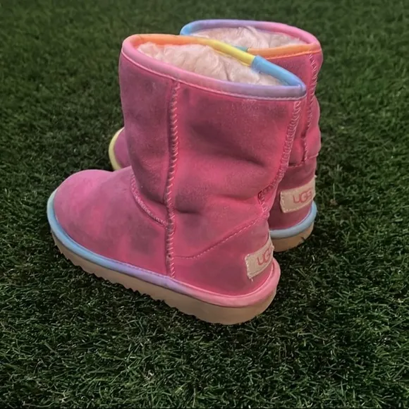 Ugg boots size 12 girls, pink rainbow