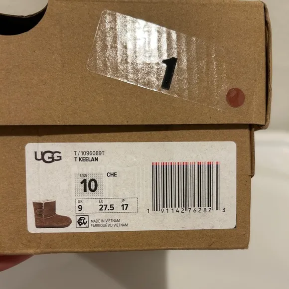 UGG Toddlers' Keelan Boots, Size 10T, New with Box