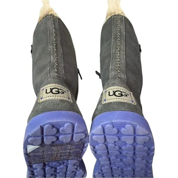 Ugg Heart Amber Kitten Gray Purple Corduroy Girls Youth Kids Winter Tall Boots 1