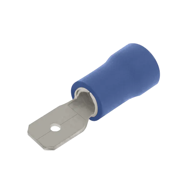 Unicrimp QBPO63M 100 Blue Male Push On Terminal 6.3mm (100 Pack)