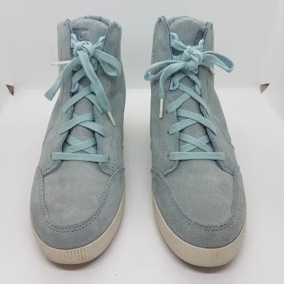 Used Sorel Women's Out N About Wedge Crushed Blue Chalk Boots Sz 8