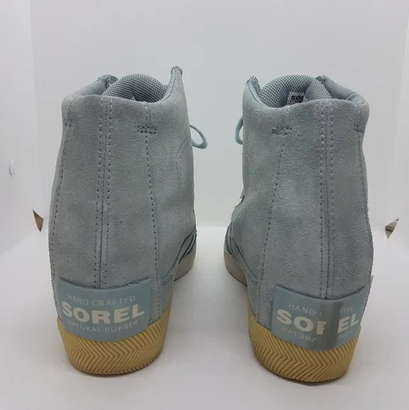 Used Sorel Women's Out N About Wedge Crushed Blue Chalk Boots Sz 8