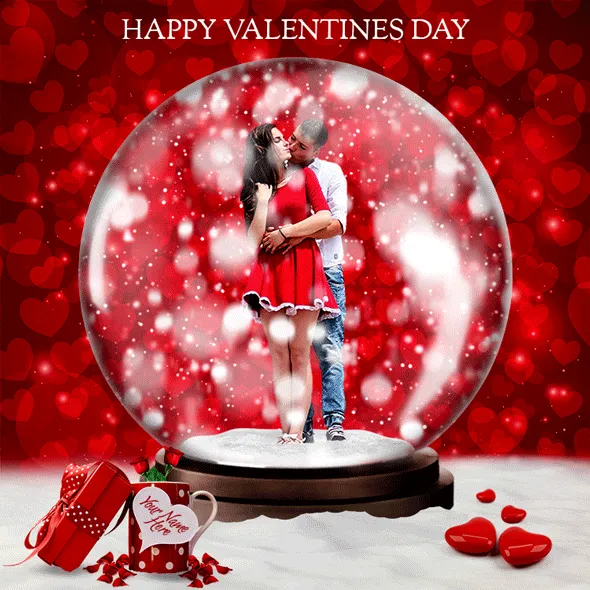 Valentine Day Animated SnowGlobe Action