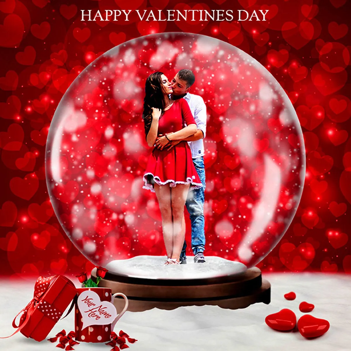 Valentine Day Animated SnowGlobe Action