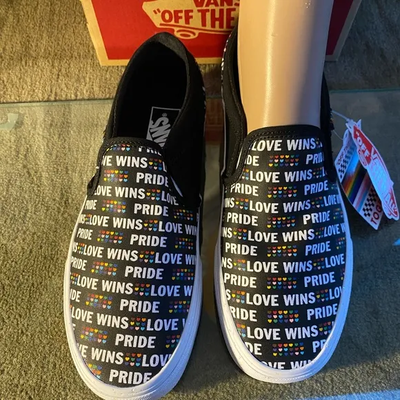 VANS ASHER PRIDE SLIP-ON CANVAS SNEAKERS