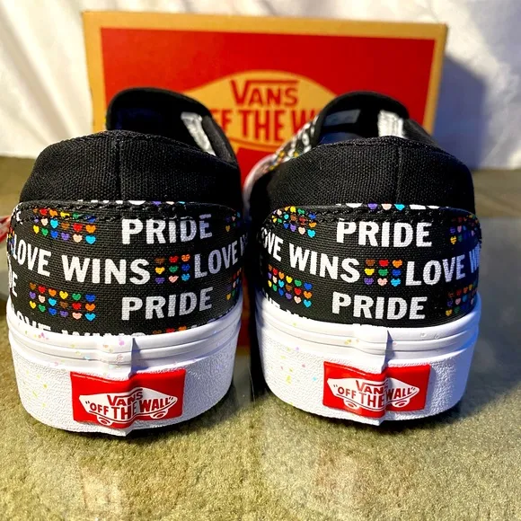 VANS ASHER PRIDE SLIP-ON CANVAS SNEAKERS