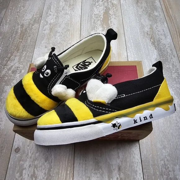 Vans Slip On Velcro 🐝Bee Kind🐝