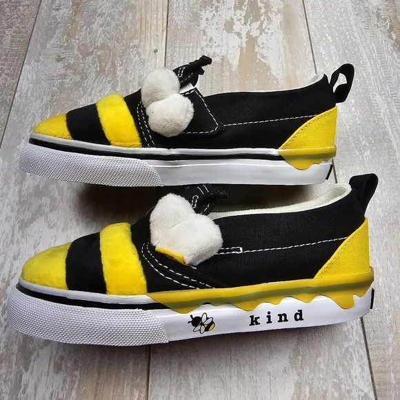 Vans Slip On Velcro 🐝Bee Kind🐝