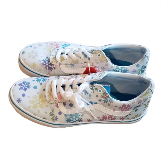 Vans Ward Foil Snowflakes Blue White Sneakers NEW