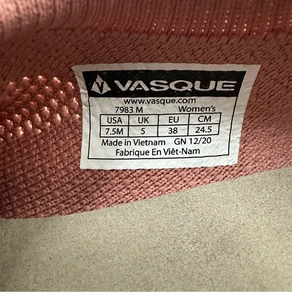 Vasque Satoru Moc Slip On Shoe Pink 7.5
