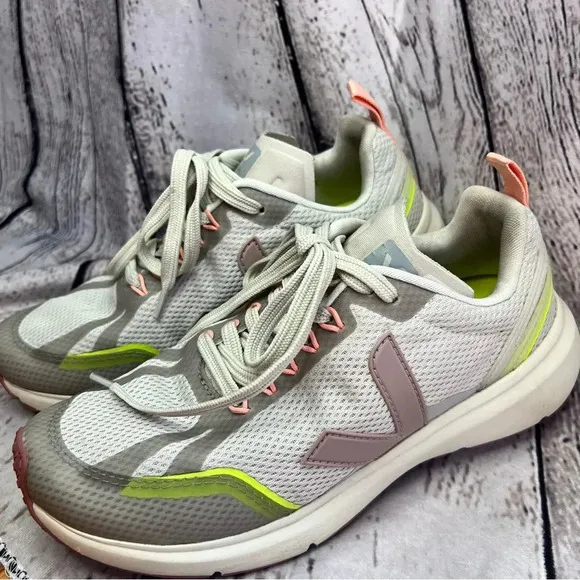 Veja Women's‎ Condor 2 Sneakers, Natural/Babe/Jaune Fluo, Off White Size 8