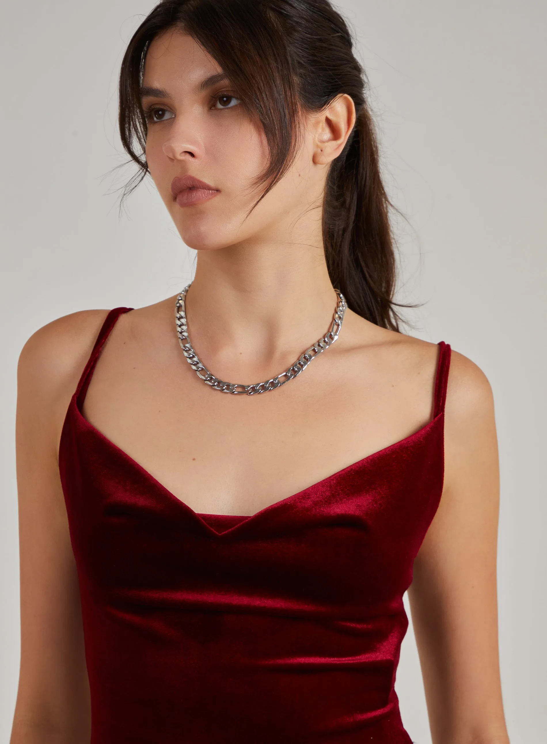 Velvet Cowl Neck Bodysuit
