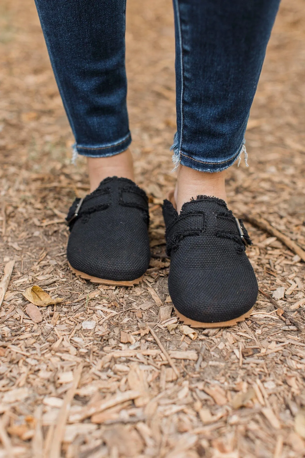 Very G Basket Mules- Black